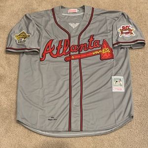 Chipper Jones Atlanta Braves 1995 World Series Jersey Mens XL NWT Road Gray